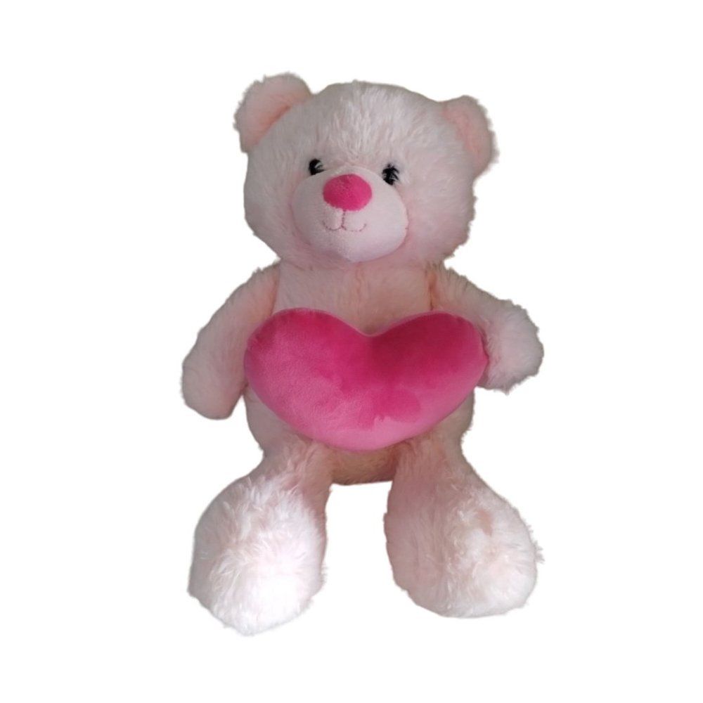Animal Adventure Valentine's Day Cuddly 13" Pink Bear Holding Heart